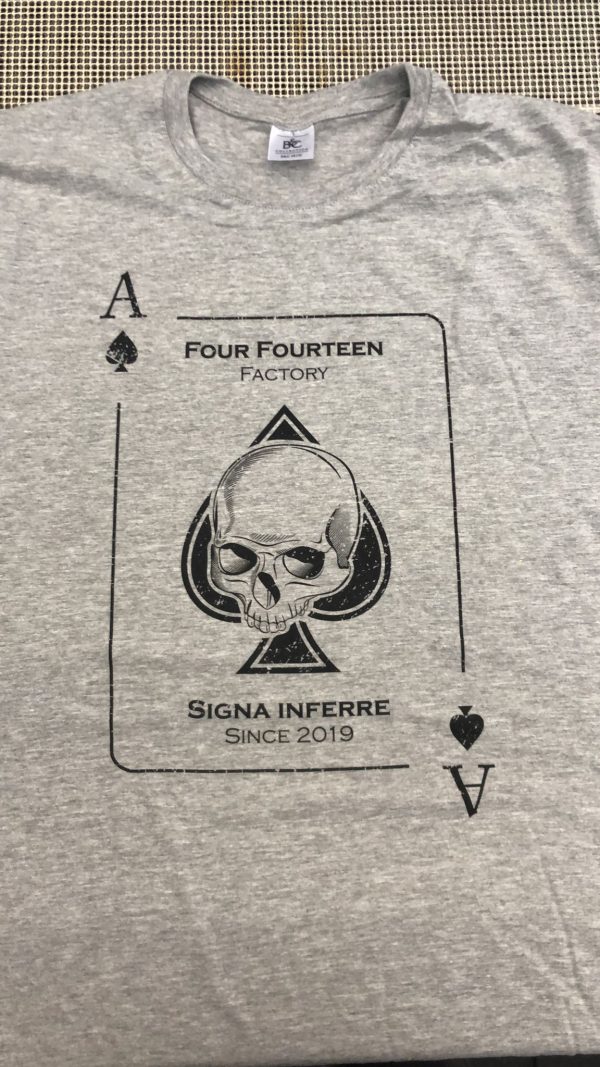 T-shirt grigia con stampa Ace of Spades 4-14 Factory